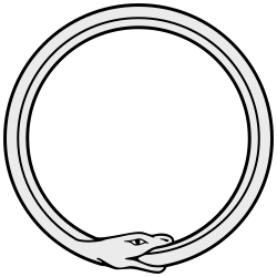 A 2D drawing of the Ouroboros snake symbol.